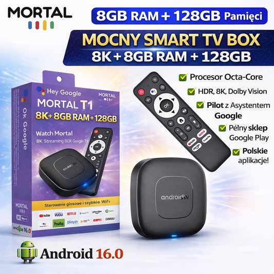 Android 16 – Smart TV Box 4K (Netflix / YouTube / WiFi 5G / Bluetooth) IR